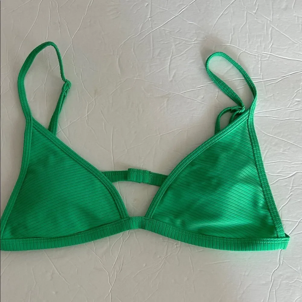 L.A. HEARTS By Pacsun Size Medium Eco Green Icon Ribbed Triangle Bikini Top